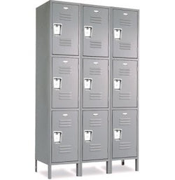 Triple Tier Standard Steel Locker 3-Wide 12" W x 18" D x 24" H