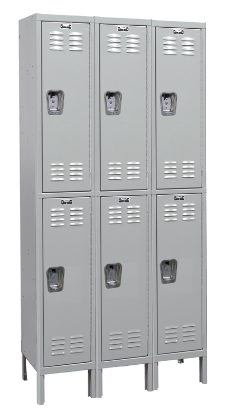 Double Tier Standard Steel Locker 3-Wide 12" W x 15" D x 36" H