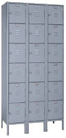 Six Tier Standard Steel Locker 3-Wide 12" W x 18" D x 12" H